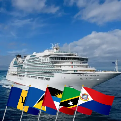 Cruise in the Eastern Caribbean from Bridgetown to St. Maarten aboard Seabourn Ovation ship with visits to Barbados, Saint Lucia, Montserrat, Saint Kitts and Nevis, and British Virgin Islands for 8 days