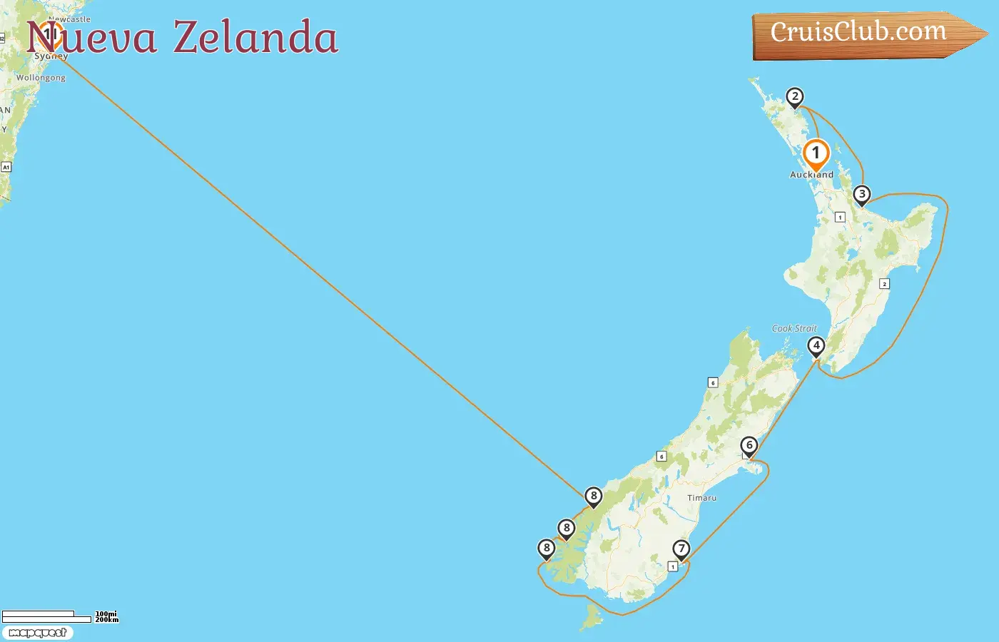 Crucero en Nueva Zelanda desde Auckland a Sídney a bordo del barco Celebrity Edge con visitas a Nueva Zelanda y Australia durante 11 días