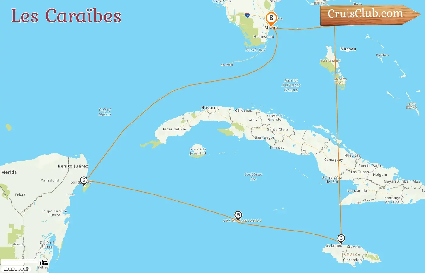 Croisière dans les Caraïbes au départ de Miami à bord du navire Norwegian Encore avec des escales aux États-Unis, aux Bahamas, en Jamaïque, aux îles Caïmans et au Mexique pendant 8 jours