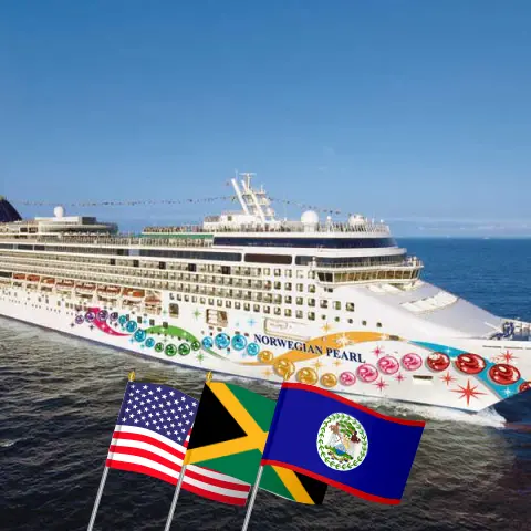 Cruise in the Panama Canal from Miami aboard Norwegian Pearl ship with visits to USA, Jamaica, Colombia, Panama, Costa Rica, and Belize for 12 days
