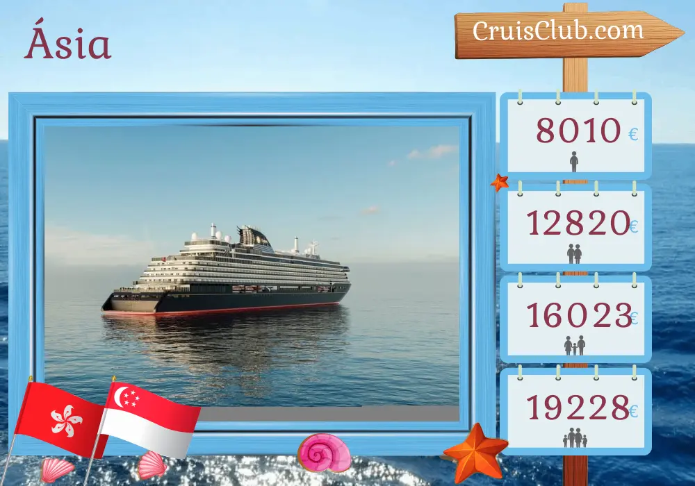Cruzeiro na Ásia de Hong Kong para Singapura a bordo do navio EXPLORA III com visitas a Hong Kong, Vietnã e Singapura por 11 dias