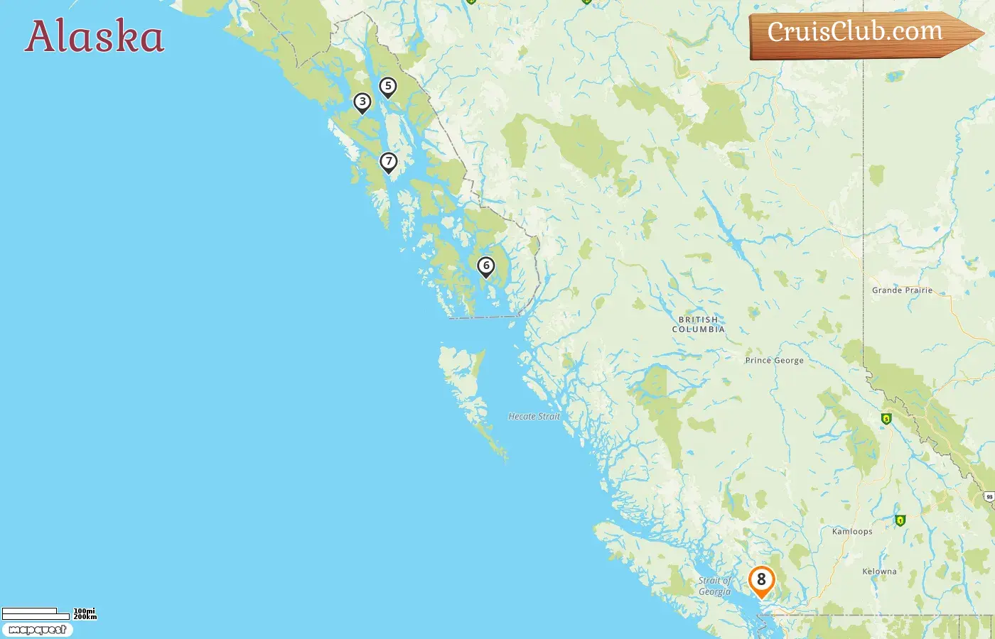 Croisière en Alaska au départ de Vancouver à bord du navire Celebrity Summit avec des visites au Canada et aux États-Unis pendant 8 jours