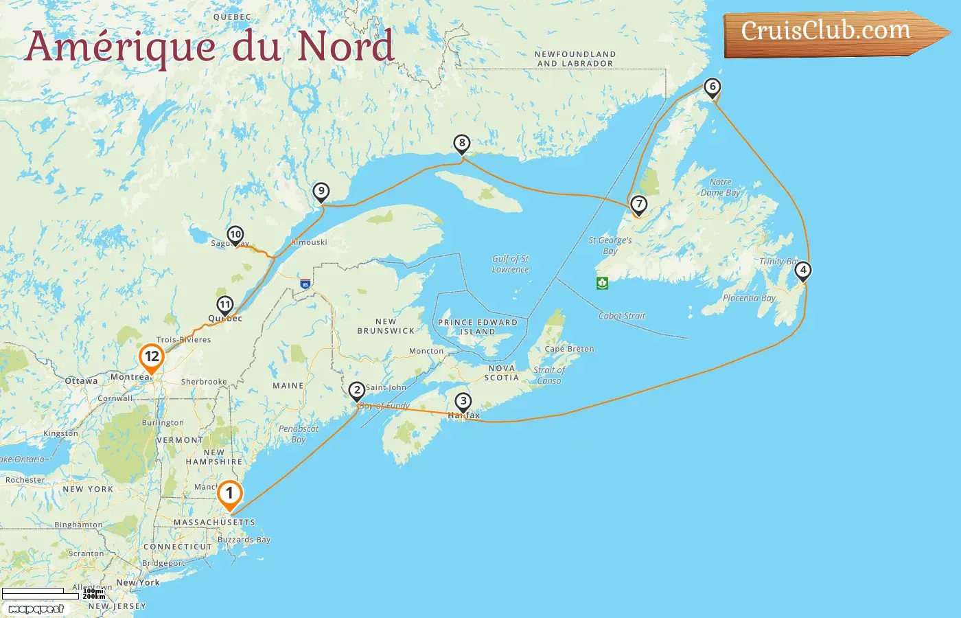 Croisière en Amérique du Nord de Boston à Montréal à bord du navire Volendam avec des visites aux États-Unis et au Canada pendant 12 jours