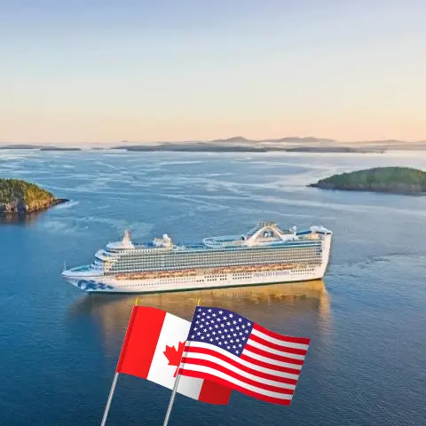 Cruise in the Western America from Vancouver to Los Angeles aboard Caribbean Princess ship with visits to Canada and USA for 8 days