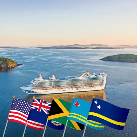 Cruise in the Panama Canal from Fort Lauderdale aboard Caribbean Princess ship with visits to USA, Cayman Islands, Jamaica, Costa Rica, Panama, Aruba, and Curaçao for 13 days