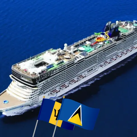 Cruise in the Eastern Caribbean from Saint John aboard Norwegian Epic ship with visits to Puerto Rico, British Virgin Islands, Barbados, and Saint Lucia for 8 days