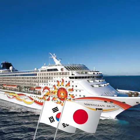 Cruise in the East Asia from Incheon to Tokyo aboard Norwegian Sun ship with visits to South Korea and Japan for 12 days