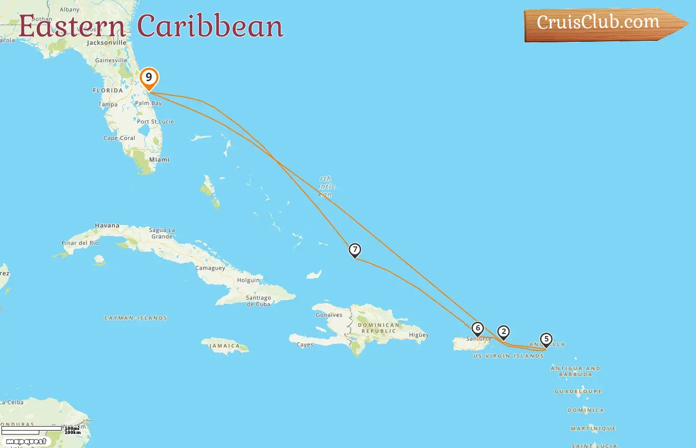 Cruise in the Eastern Caribbean from Port Canaveral / Orlando aboard Sky Princess ship with visits to USA and Puerto Rico for 9 days