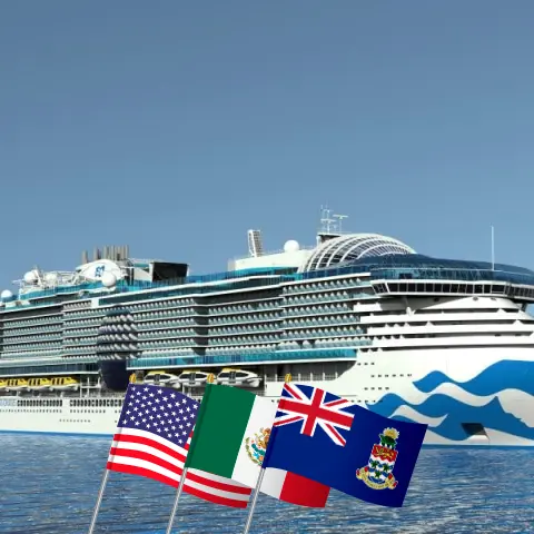 Cruise in the Western Caribbean from Fort Lauderdale aboard Sun Princess ship with visits to USA, Mexico, Honduras, and Cayman Islands for 8 days