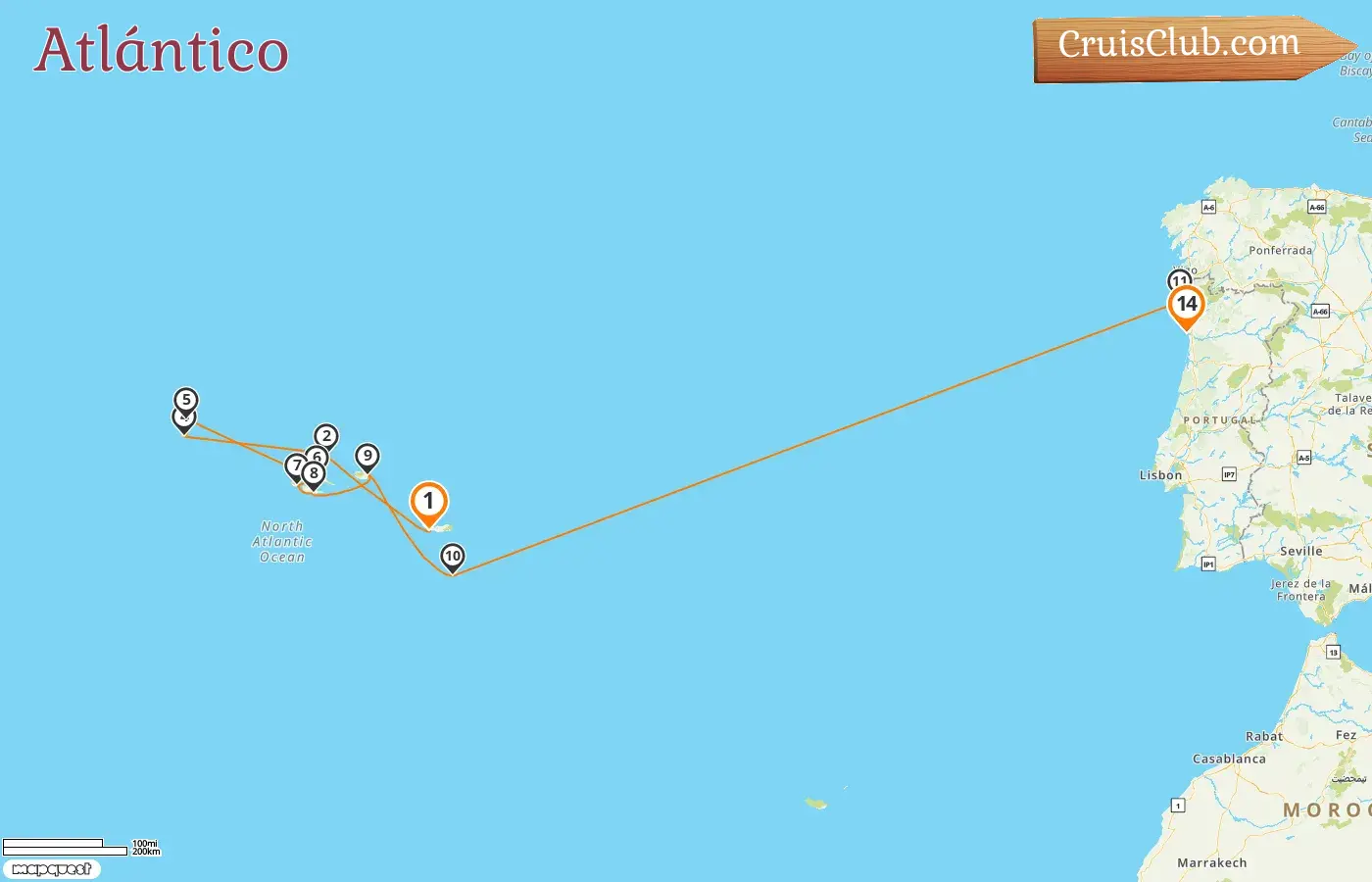 Crucero por el Atlántico de Ponta Delgada a Leixões a bordo del barco HANSEATIC nature con visitas a Portugal durante 14 días
