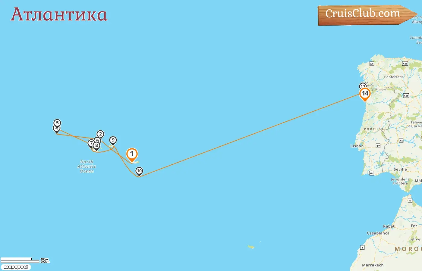 Круиз по Атлантике из Понта-Делгады в Лейшенс на борту судна HANSEATIC nature с посещением Португалии на 14 дней