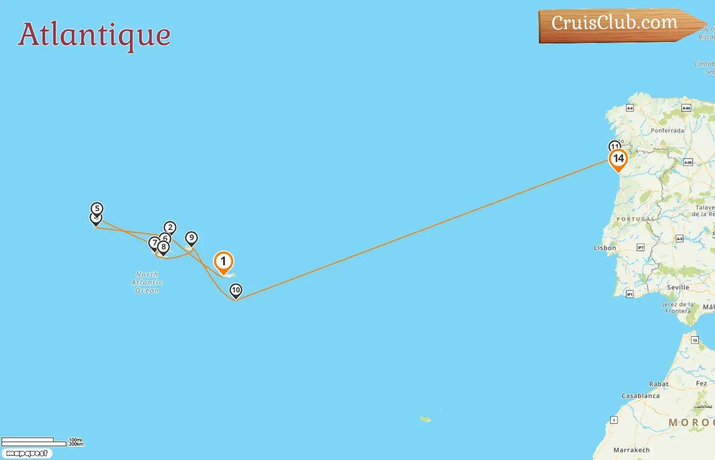 Croisière dans l`Atlantique de Ponta Delgada à Leixões à bord du navire HANSEATIC nature avec des visites au Portugal pendant 14 jours