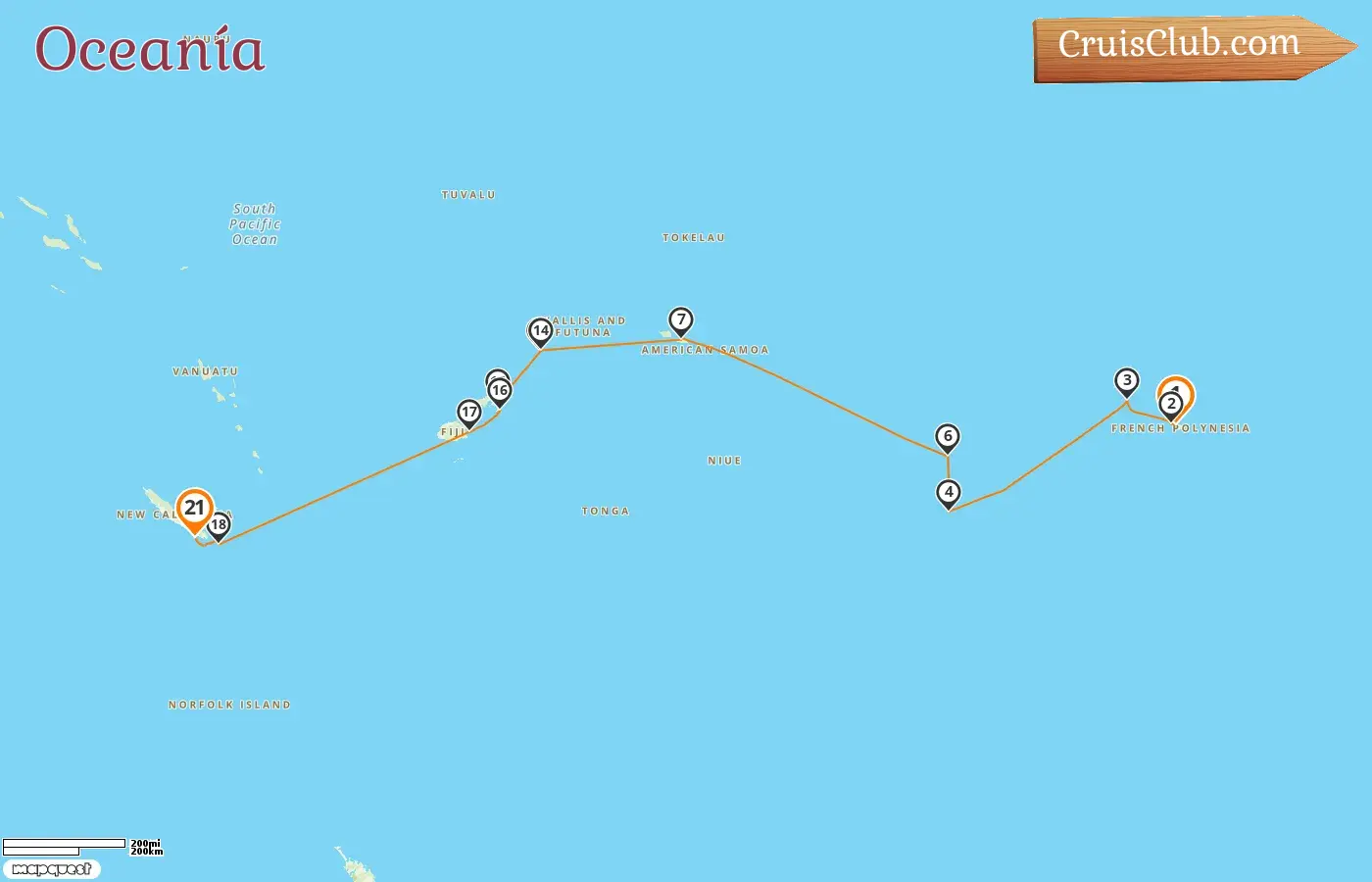 Crucero en el Pacífico Sur de Papeete a Nouméa a bordo del barco de inspiración HANSEATIC con visitas a Polinesia Francesa, Islas Cook, Samoa, Fiji y Nueva Caledonia por 21 días