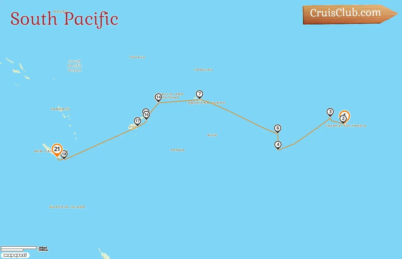 Cruise in the South Pacific from Papeete to Nouméa aboard HANSEATIC inspiration ship with visits to French Polynesia, Cook Islands, Samoa, Fiji, and New Caledonia for 21 days