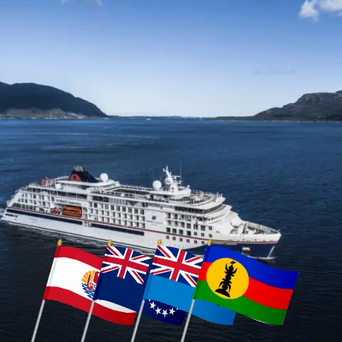 Cruise in the South Pacific from Papeete to Nouméa aboard HANSEATIC inspiration ship with visits to French Polynesia, Cook Islands, Samoa, Fiji, and New Caledonia for 21 days