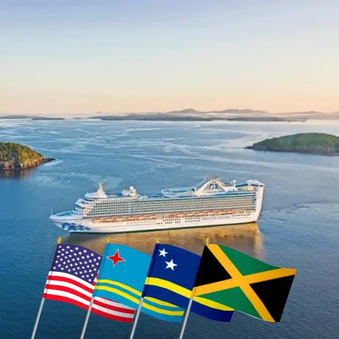 Cruise in the Panama Canal from Fort Lauderdale aboard Caribbean Princess ship with visits to USA, Aruba, Curaçao, Colombia, Panama, Costa Rica, and Jamaica for 13 days
