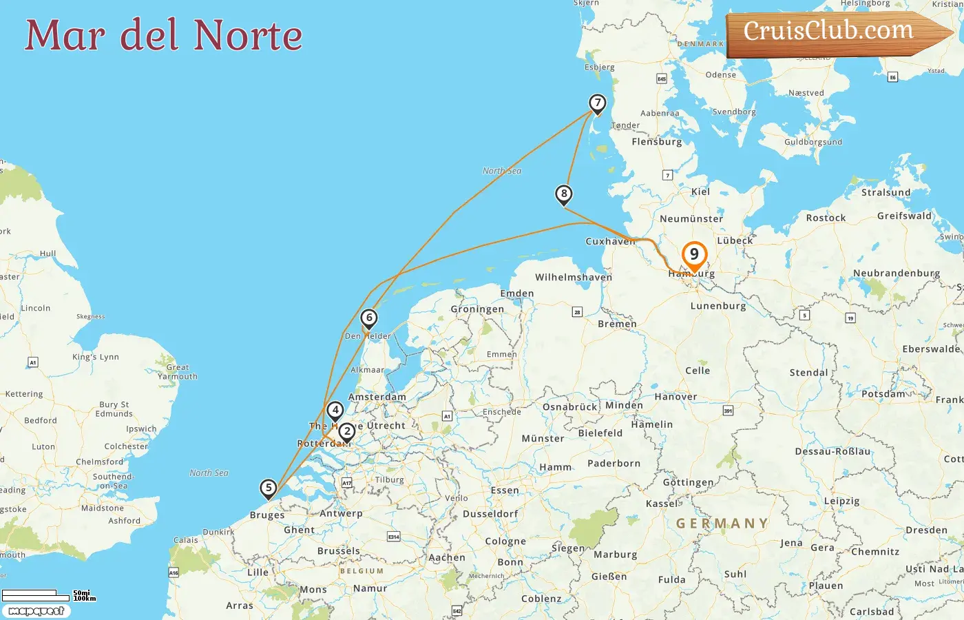 Crucero en el Mar del Norte desde Hamburgo a bordo del barco HANSEATIC spirit con visitas a Alemania, Países Bajos y Bélgica durante 9 días