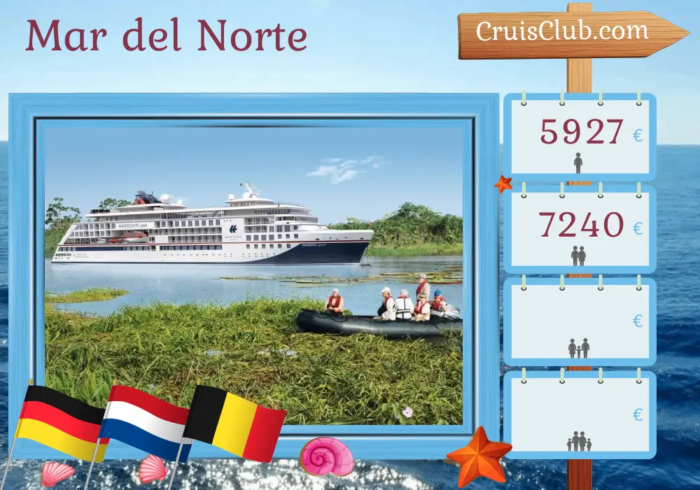 Crucero en el Mar del Norte desde Hamburgo a bordo del barco HANSEATIC spirit con visitas a Alemania, Países Bajos y Bélgica durante 9 días