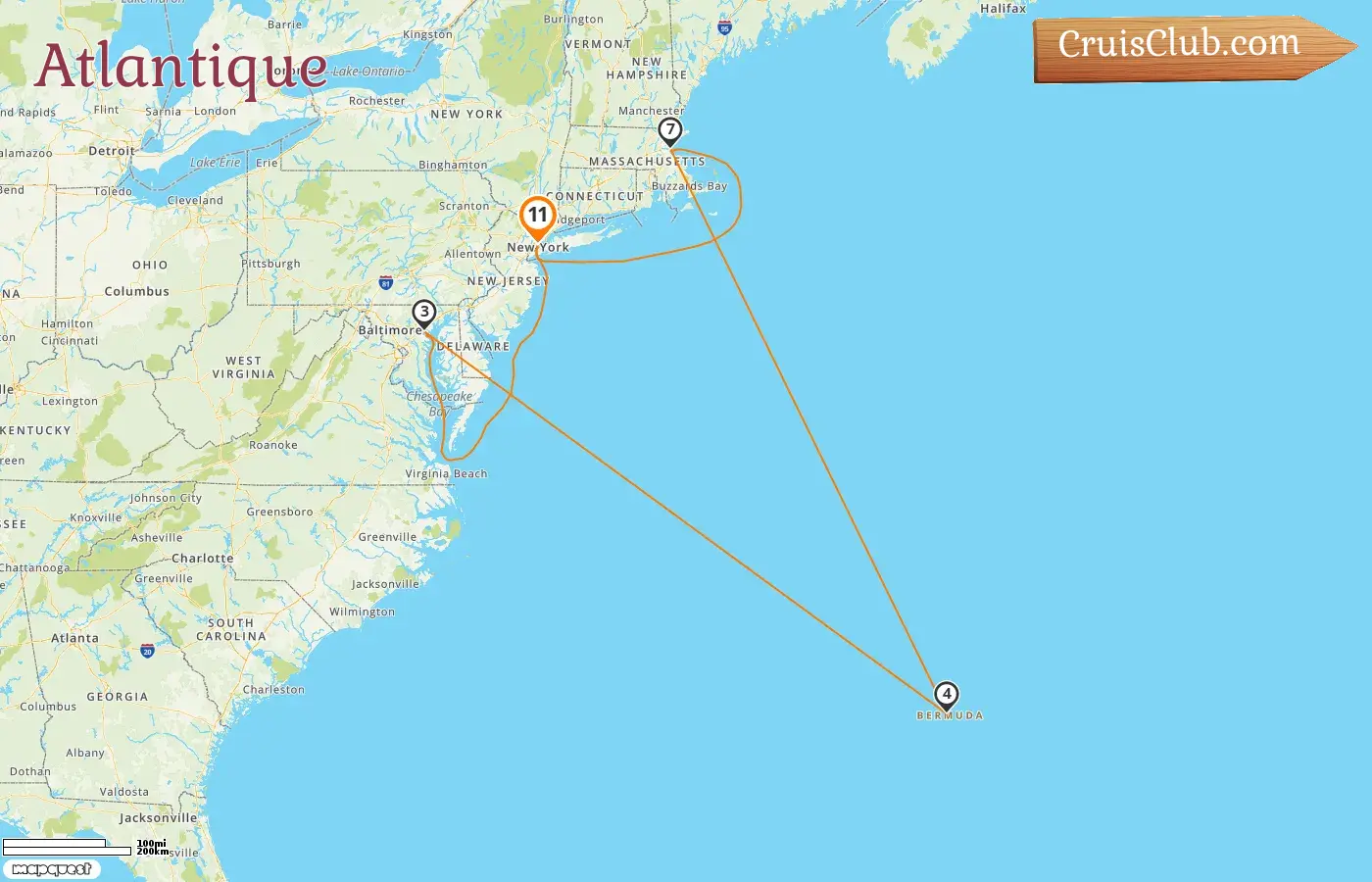 Croisière dans l`Atlantique depuis New York à bord du navire MS EUROPA 2 avec visites aux États-Unis et à Bermuda pendant 11 jours