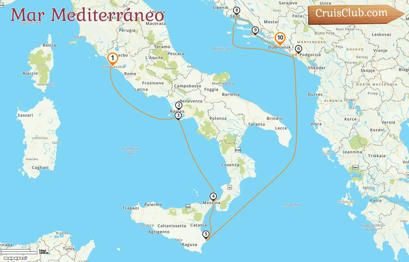 Crucero en el Mediterráneo de Civitavecchia a Dubrovnik a bordo del barco MS EUROPA 2 con visitas a Italia, Montenegro y Croacia durante 10 días