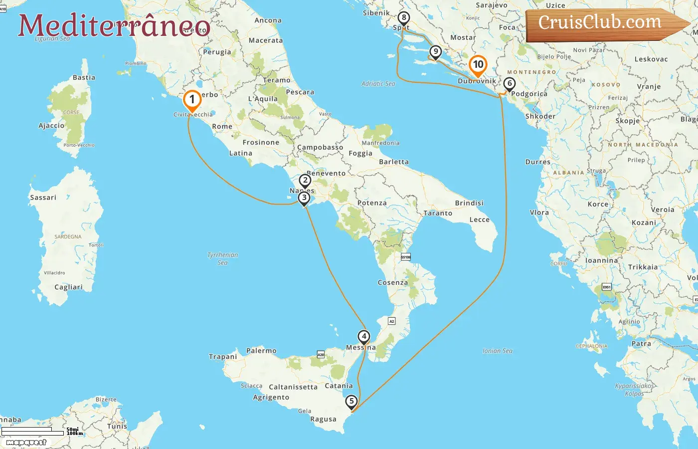 Cruzeiro no Mediterrâneo de Civitavecchia para Dubrovnik a bordo do navio MS EUROPA 2 com visitas à Itália, Montenegro e Croácia por 10 dias