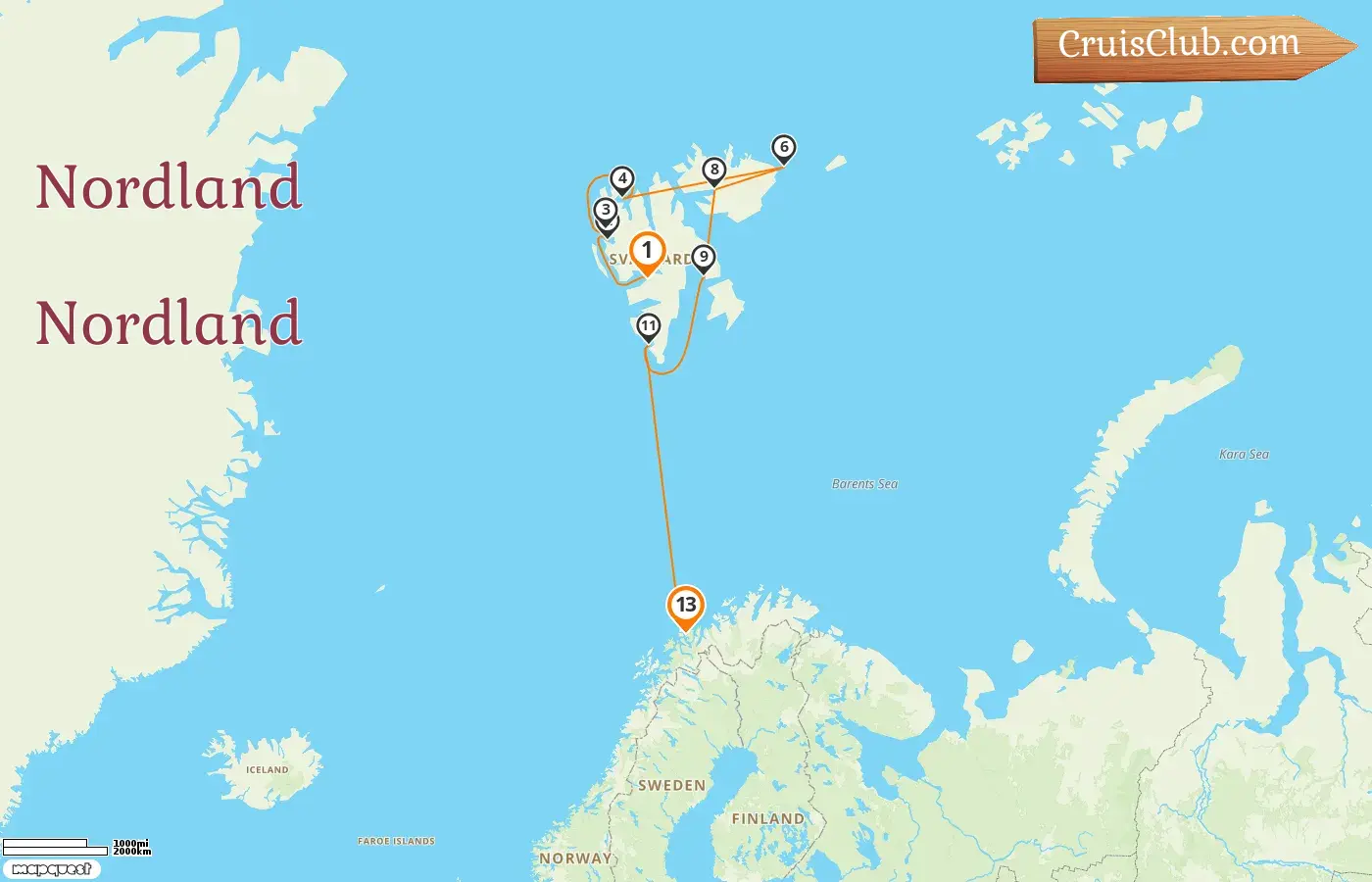 Cruzeiro no Norte de Longyearbyen a Tromsø a bordo do navio HANSEATIC nature com visitas à Noruega por 13 dias
