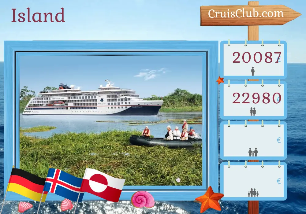 Kreuzfahrt in Island von Hamburg nach Kangerlussuaq an Bord des Schiffes HANSEATIC spirit mit Besuchen in Deutschland, Island und Grönland für 20 Tage