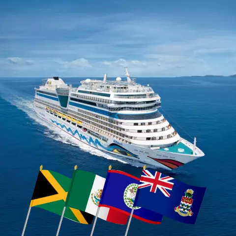 Cruise in the Western Caribbean from La Romana aboard AIDAsol ship with visits to Jamaica, Mexico, Belize, and Cayman Islands for 15 days