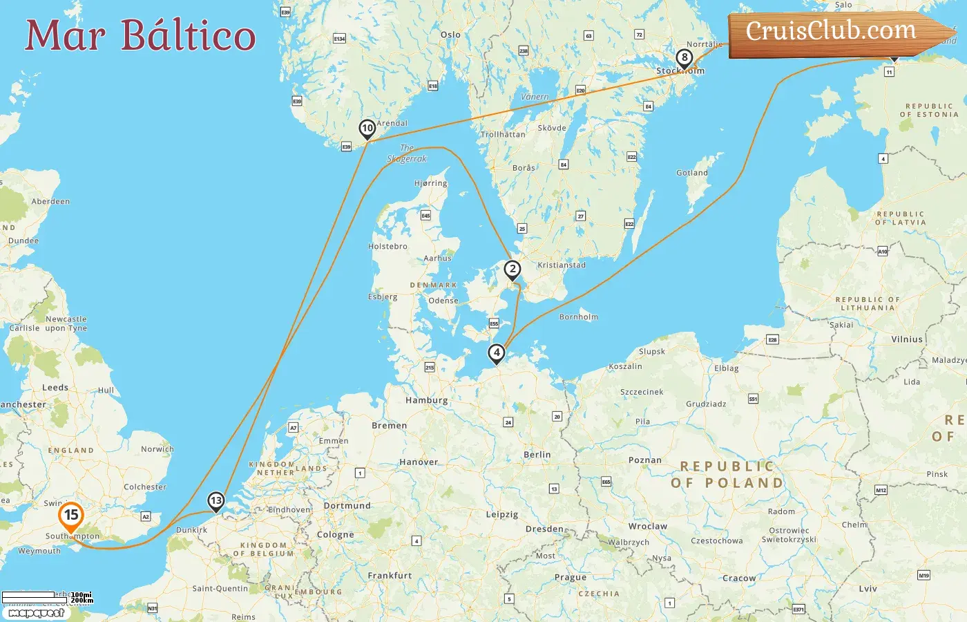Cruzeiro no Mar Báltico a partir de Southampton a bordo do navio Oceania Marina com visitas à Dinamarca, Alemanha, Estônia, Suécia, Noruega e Bélgica por 15 dias