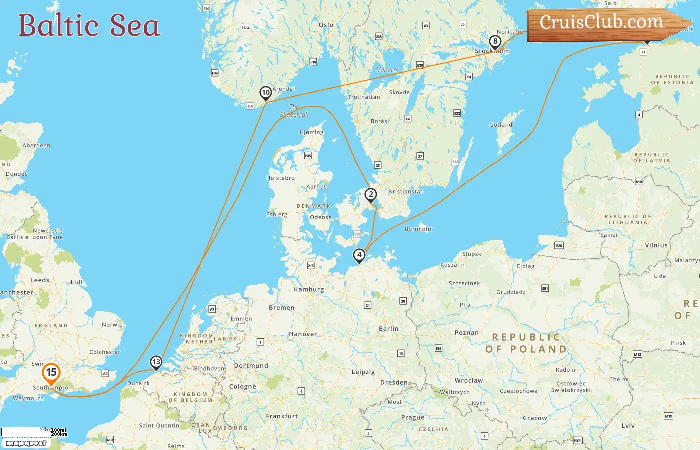 Cruise in the Baltic Sea from Southampton aboard Oceania Marina ship with visits to Denmark, Germany, Estonia, Sweden, Norway, and Belgium for 15 days