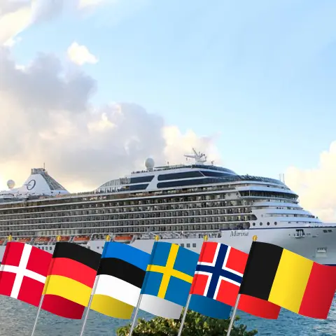 Cruise in the Baltic Sea from Southampton aboard Oceania Marina ship with visits to Denmark, Germany, Estonia, Sweden, Norway, and Belgium for 15 days
