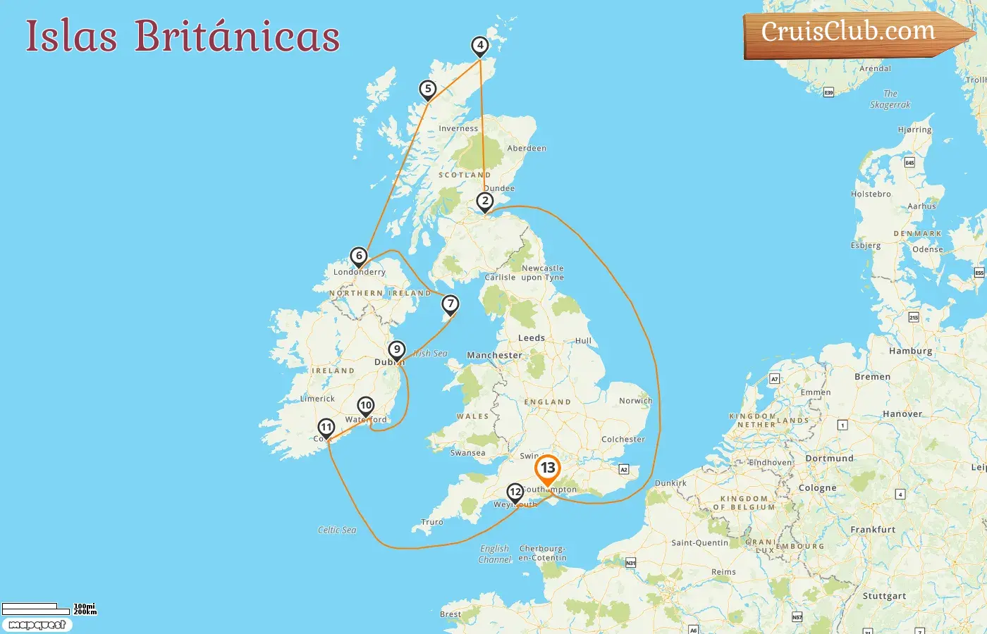 Crucero por las Islas Británicas desde Southampton a bordo del buque Oceania Marina con visitas a la Isla de Man e Irlanda durante 13 días
