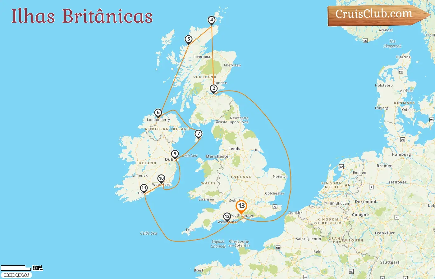 Cruzeiro nas Ilhas Britânicas a partir de Southampton a bordo do navio Oceania Marina com visitas à Ilha de Man e Irlanda por 13 dias