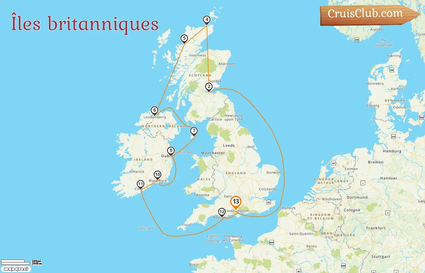 Croisière dans les îles britanniques au départ de Southampton à bord du navire Oceania Marina avec des visites à l`île de Man et en Irlande pendant 13 jours