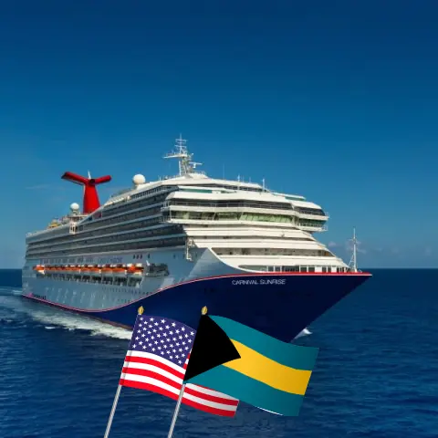 Cruise in the Caribbean from Miami aboard Carnival Sunrise ship with visits to USA and Bahamas for 6 days