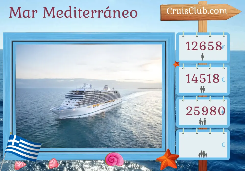 Crucero en el Mediterráneo desde El Pireo a bordo del barco Seven Seas Splendor con visitas a Grecia y Turquía durante 8 días