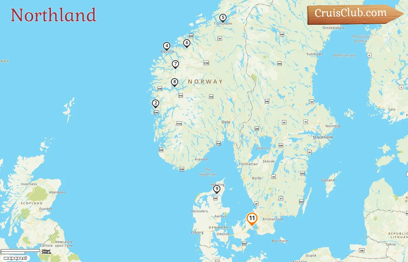 Cruise in the Northland from Copenhagen aboard Silver Dawn ship with visits to Denmark and Norway for 11 days