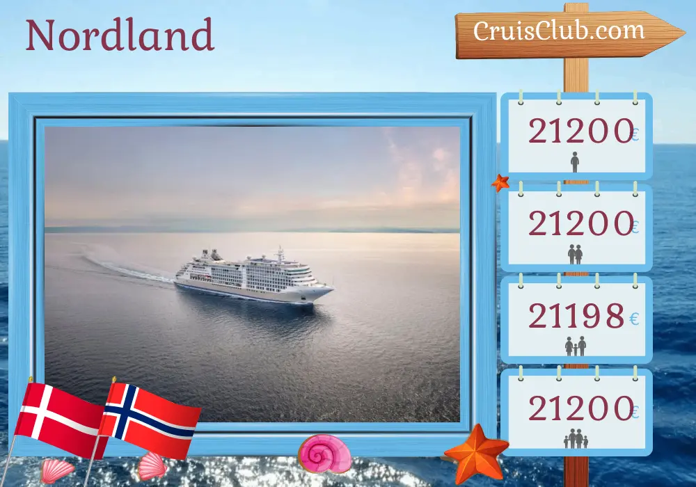 Crucero por el Norte desde Copenhague a bordo del barco Silver Dawn con visitas a Dinamarca y Noruega durante 11 días