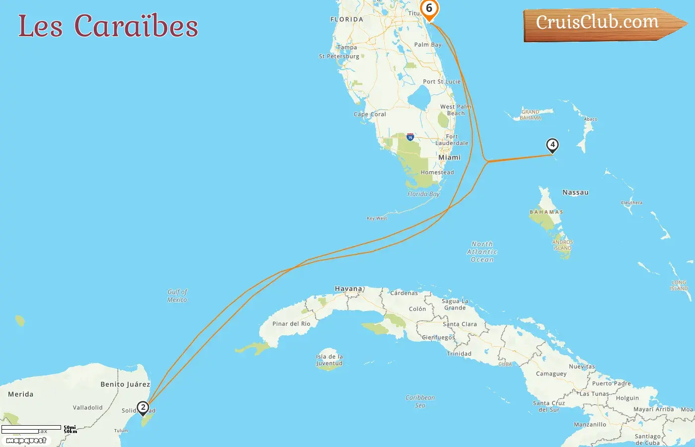 Croisière dans les Caraïbes au départ de Port Canaveral / Orlando à bord du navire Norwegian Escape avec des escales aux États-Unis, au Mexique et aux Bahamas pendant 6 jours