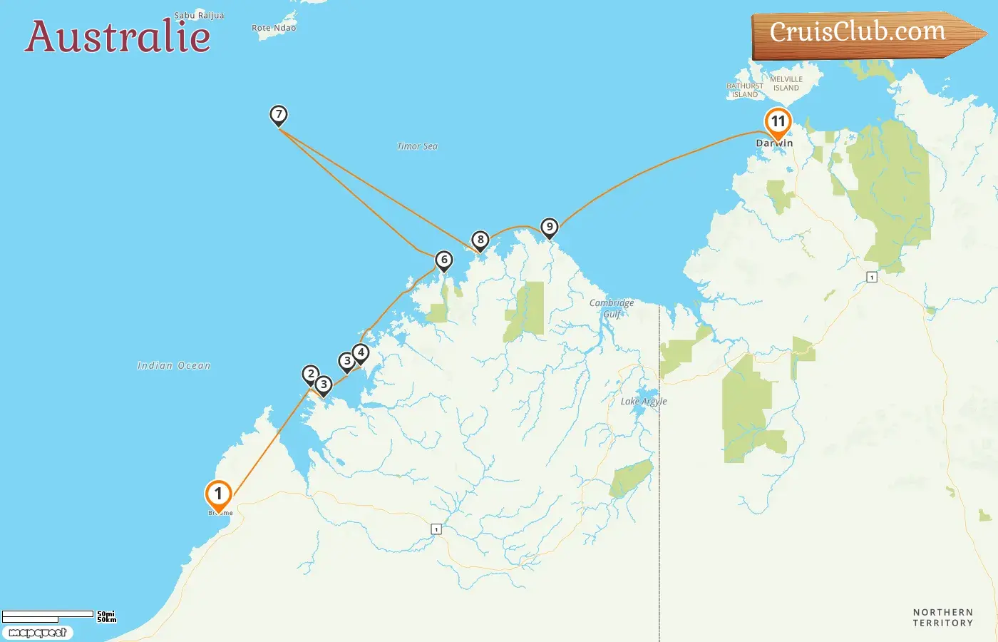 Croisière en Australie de Broome à Darwin à bord du navire Seabourn Pursuit avec des visites en Australie pendant 11 jours