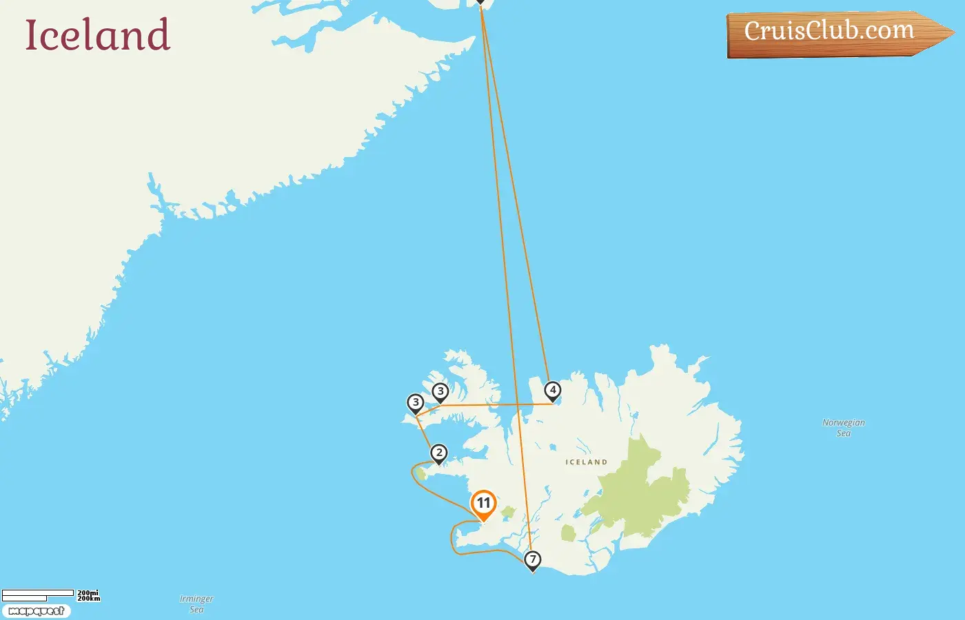 Cruise in the Iceland from Reykjavik aboard Seabourn Venture ship with visits to Iceland and Greenland for 11 days
