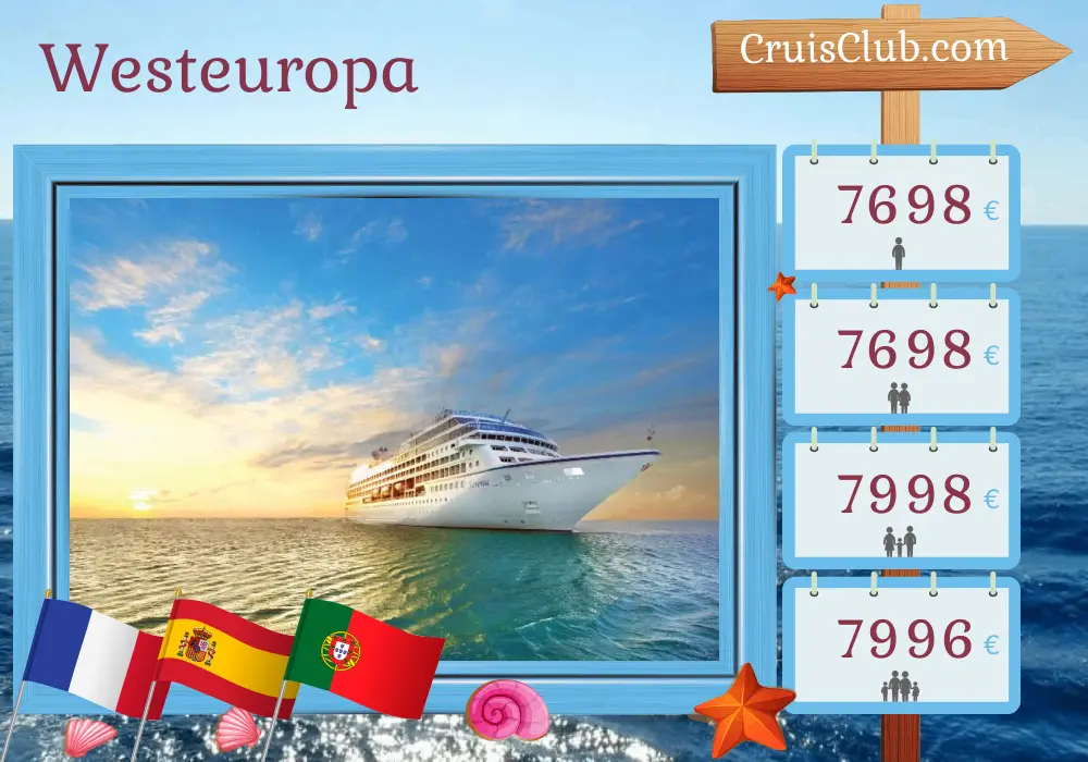 Kreuzfahrt im Westeuropa von Southampton nach Barcelona an Bord des Schiffes Oceania Sirena mit Besuchen in Frankreich, Spanien und Portugal für 13 Tage