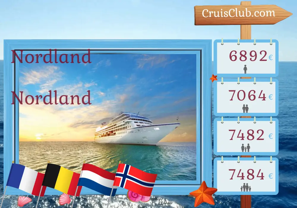 Cruzeiro no Norte de Southampton para Oslo a bordo do navio Oceania Sirena com visitas à França, Bélgica, Holanda e Noruega por 14 dias