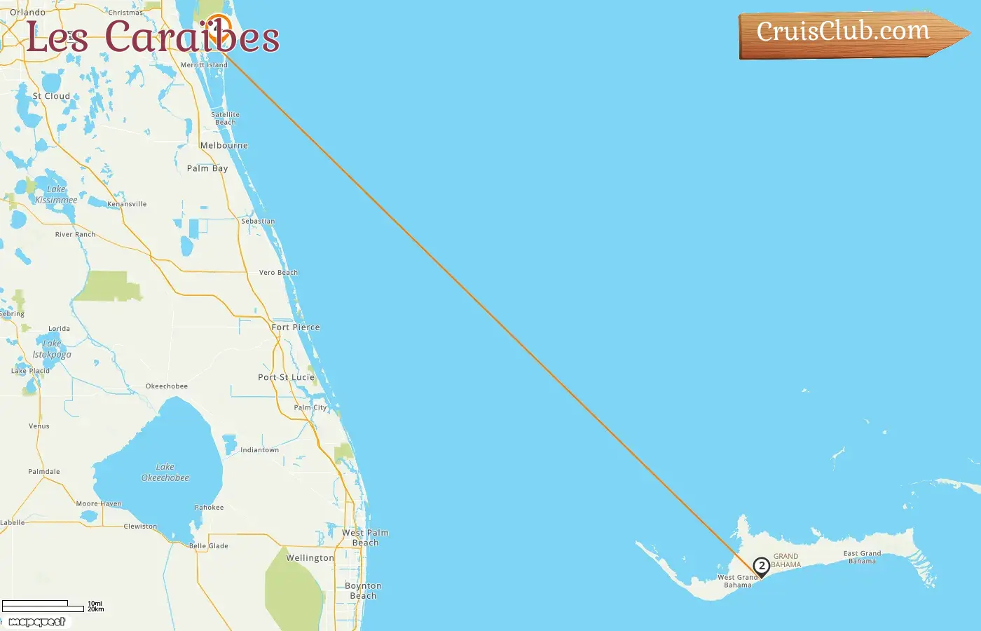 Croisière dans les Caraïbes depuis Port Canaveral / Orlando à bord du navire Carnival Freedom avec des visites aux États-Unis et aux Bahamas pendant 4 jours