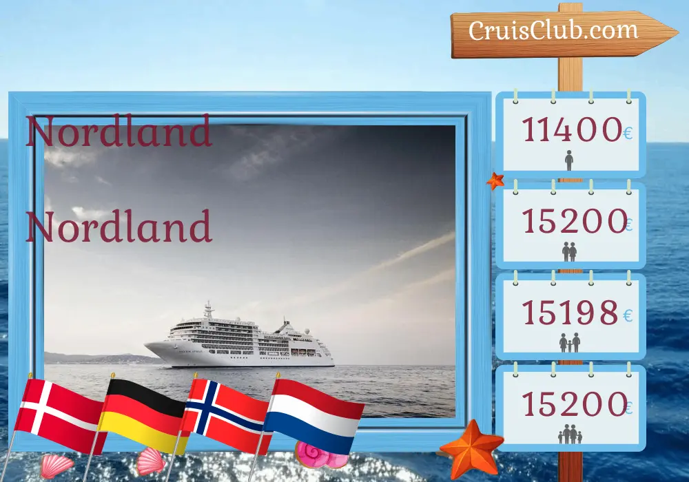 Cruzeiro no Norte de Copenhaga a IJmuiden a bordo do navio Silver Spirit com visitas à Dinamarca, Alemanha, Noruega e Países Baixos por 13 dias