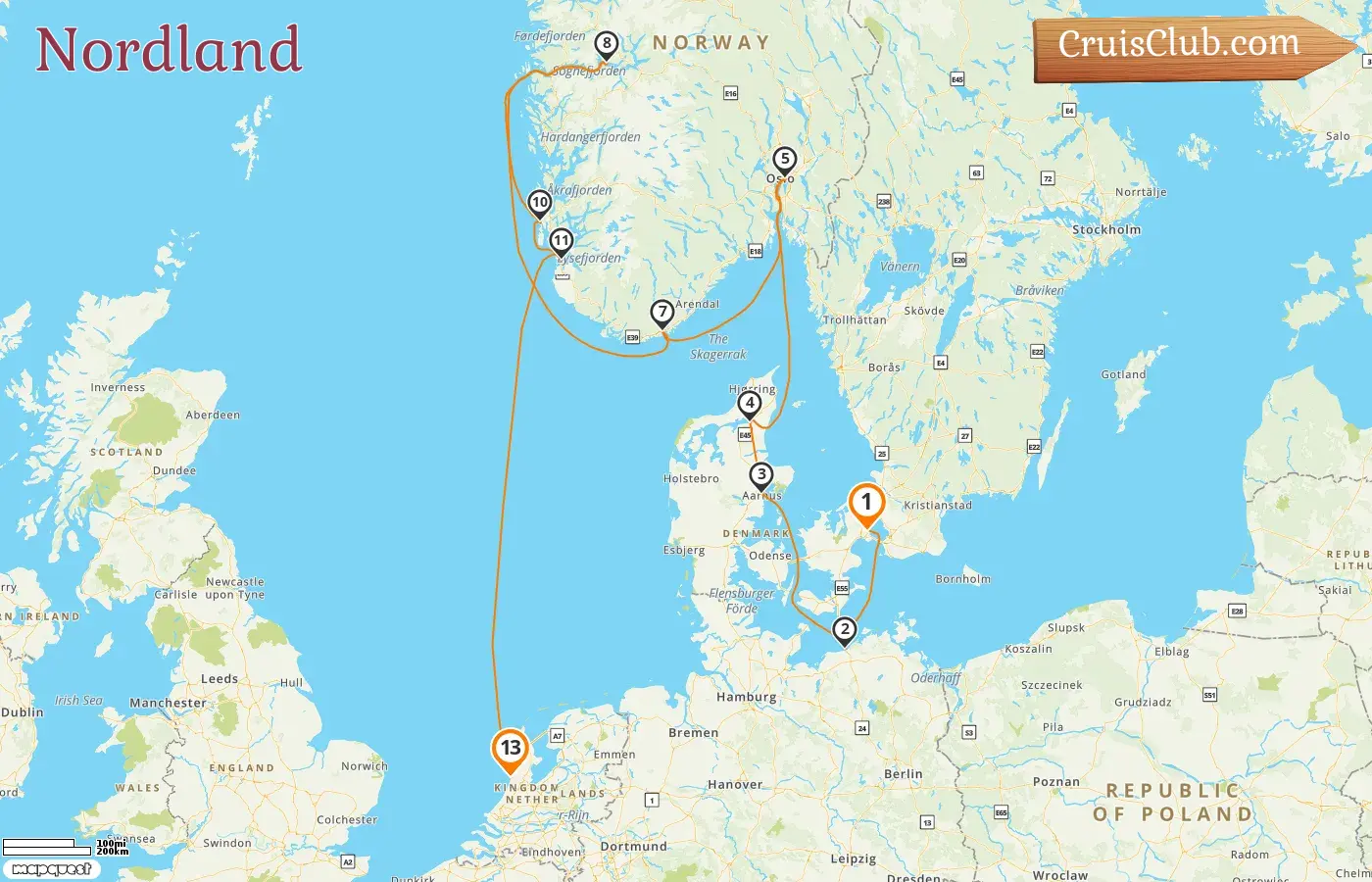 Croisière dans le Nordland de Copenhague à IJmuiden à bord du navire Silver Spirit avec des visites au Danemark, en Allemagne, en Norvège et aux Pays-Bas pendant 13 jours