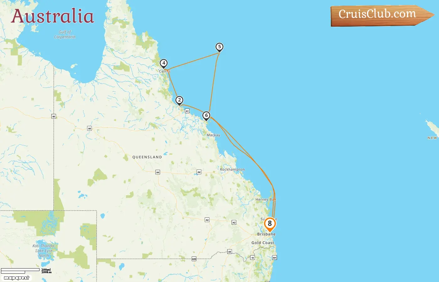 Cruise in the Australia from Brisbane aboard Grand Princess ship with visits to Australia for 8 days
