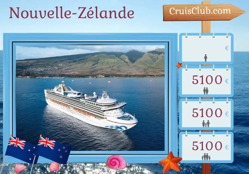 Croisière en Nouvelle-Zélande depuis Sydney à bord du navire Grand Princess avec des visites en Australie et en Nouvelle-Zélande pendant 16 jours
