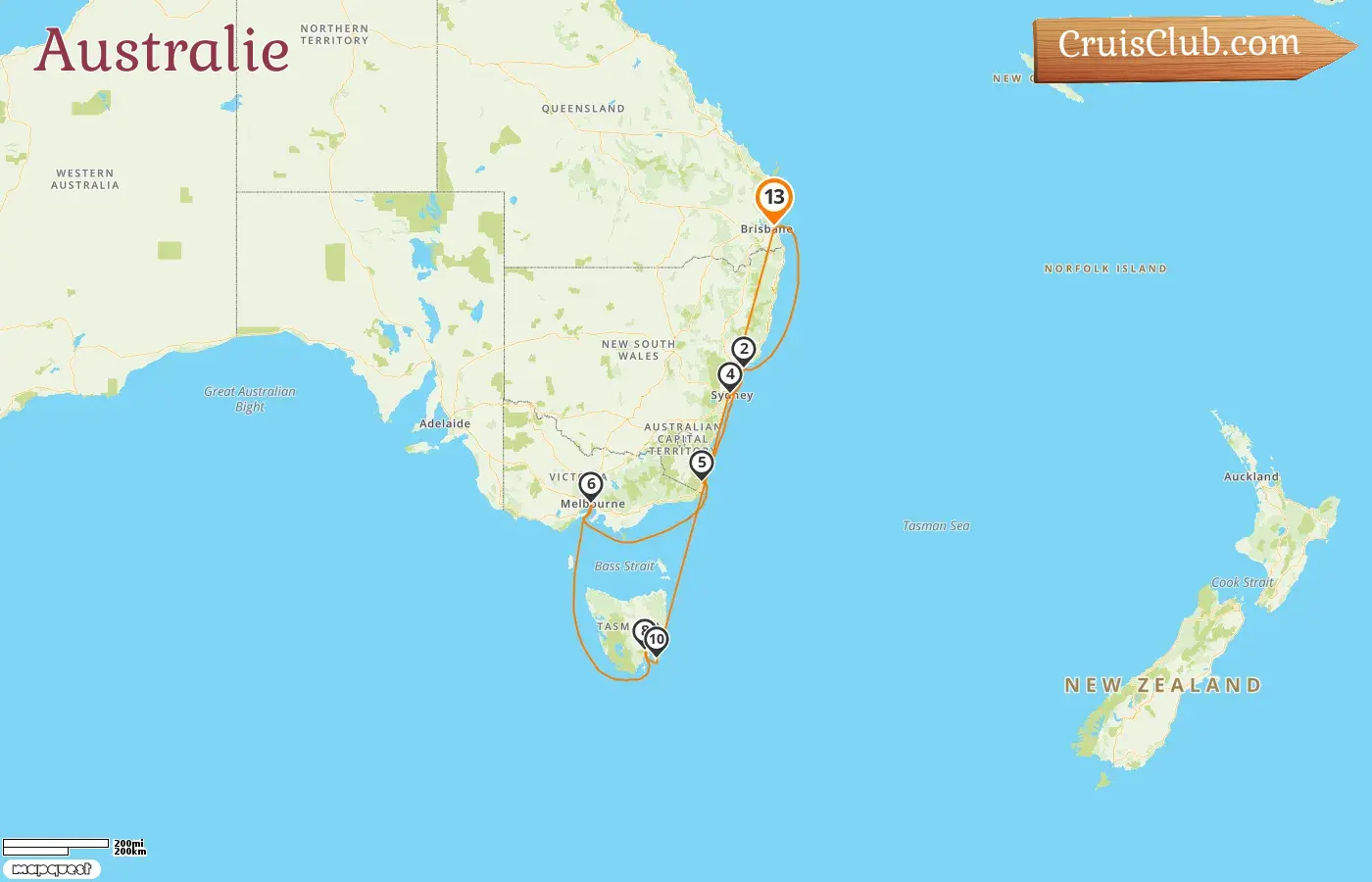 Croisière en Australie au départ de Brisbane à bord du navire Grand Princess avec des visites en Australie pendant 13 jours