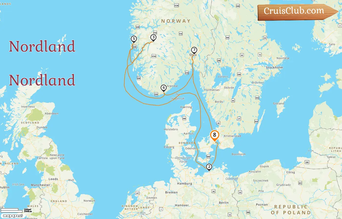 Cruzeiro pelo Norte a partir de Copenhaga a bordo do navio MSC Magnifica com visitas à Dinamarca, Alemanha e Noruega por 8 dias